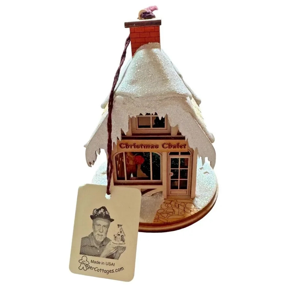 Ginger Cottages Christmas Chalet Wood House Old World Christmas Mini Decor NEW